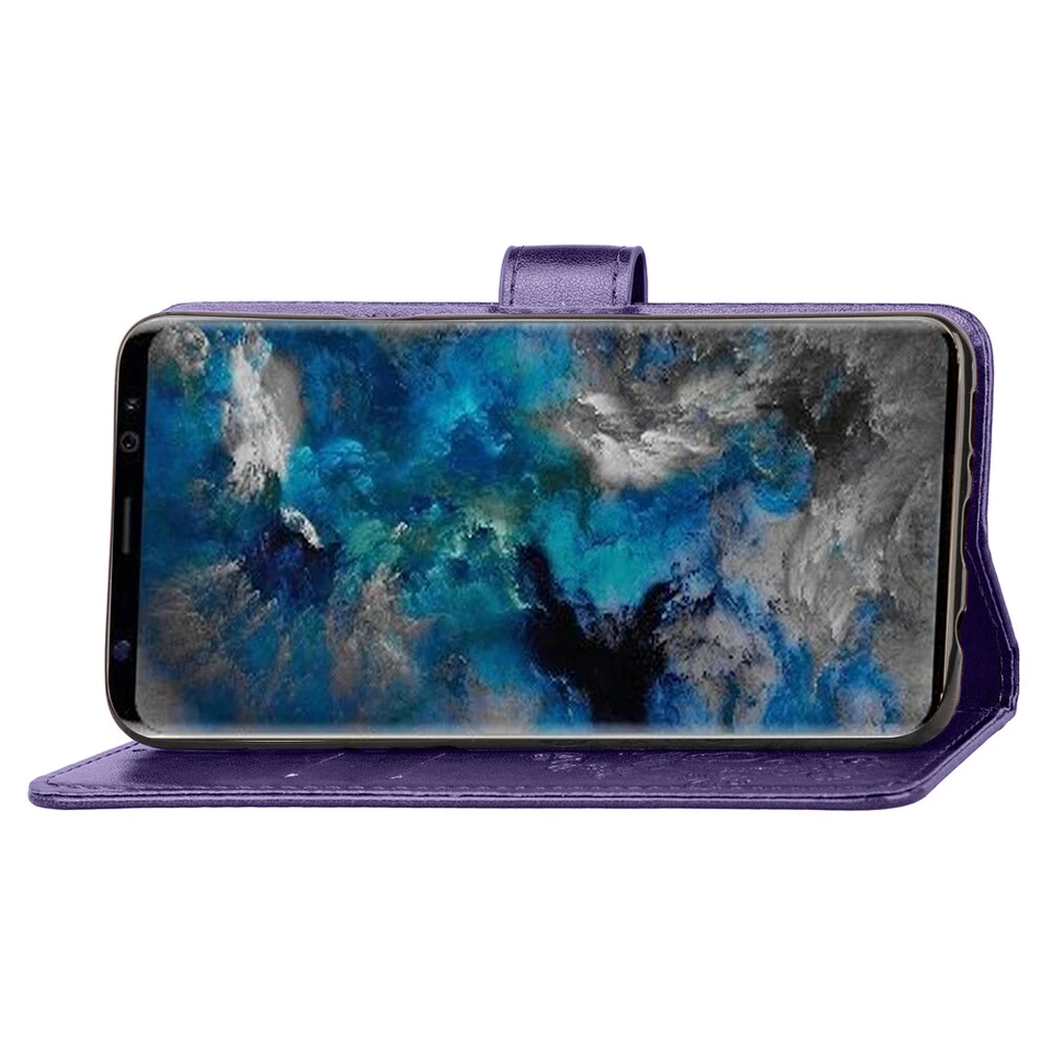 Funda protectora magnética tipo billetera de cuero con patrón brillante para teléfonos Samsung Galaxy/ Foto 4 de 4