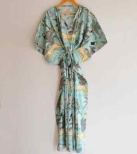 Indian Vintage 100% Cotton Long Beach Maxi Kaftan Dress One Size Caftan Kimono