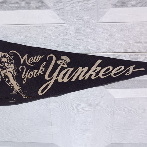 1950s 1960s New York Yankees Navy Blue Felt American League MLB Pennant Flag VTG - Picture 4 of 6