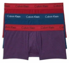 Calvin Klein Men's 3-Pack Cotton Stretch Low Rise Trunks Assorted Size XL
