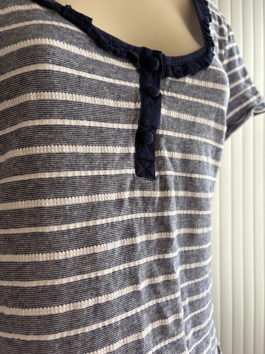 H&M Striped Top Blue White Nautical Size 14 - Picture 4 of 4