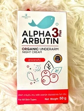 3 Boxes ALPHA ARBUTIN 3 PLUS ORGANIC UNDERARM Whitening CREAM 50g 🇺🇸 Seller!