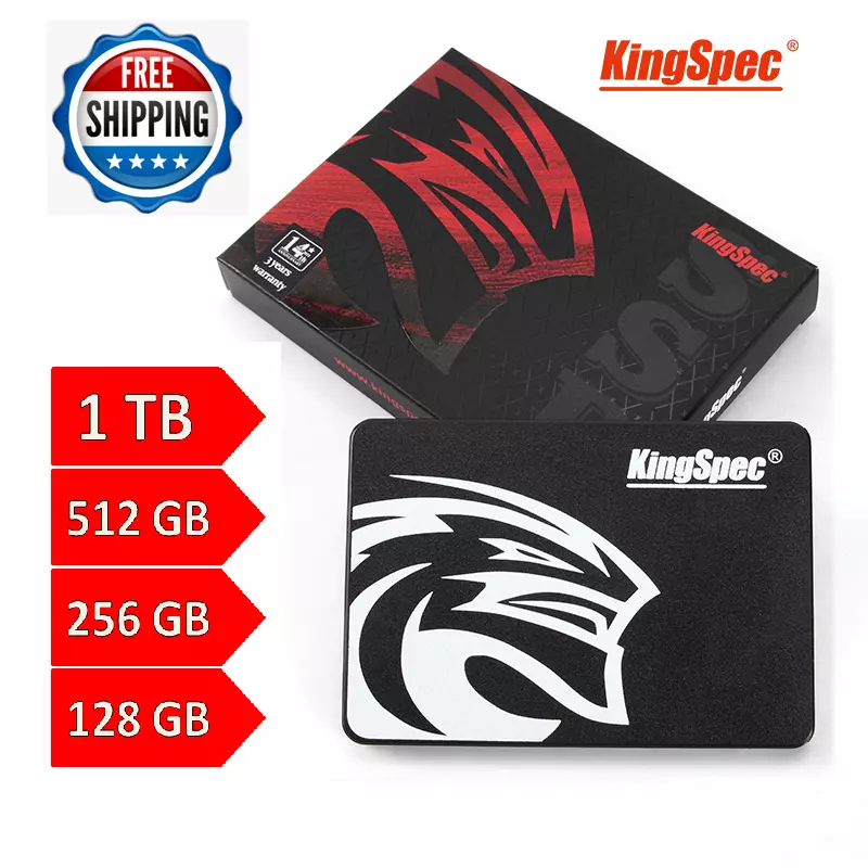 KingSpec 2.5 SATA SSD 128GB 256GB 512GB 1TB SATA III Solid State