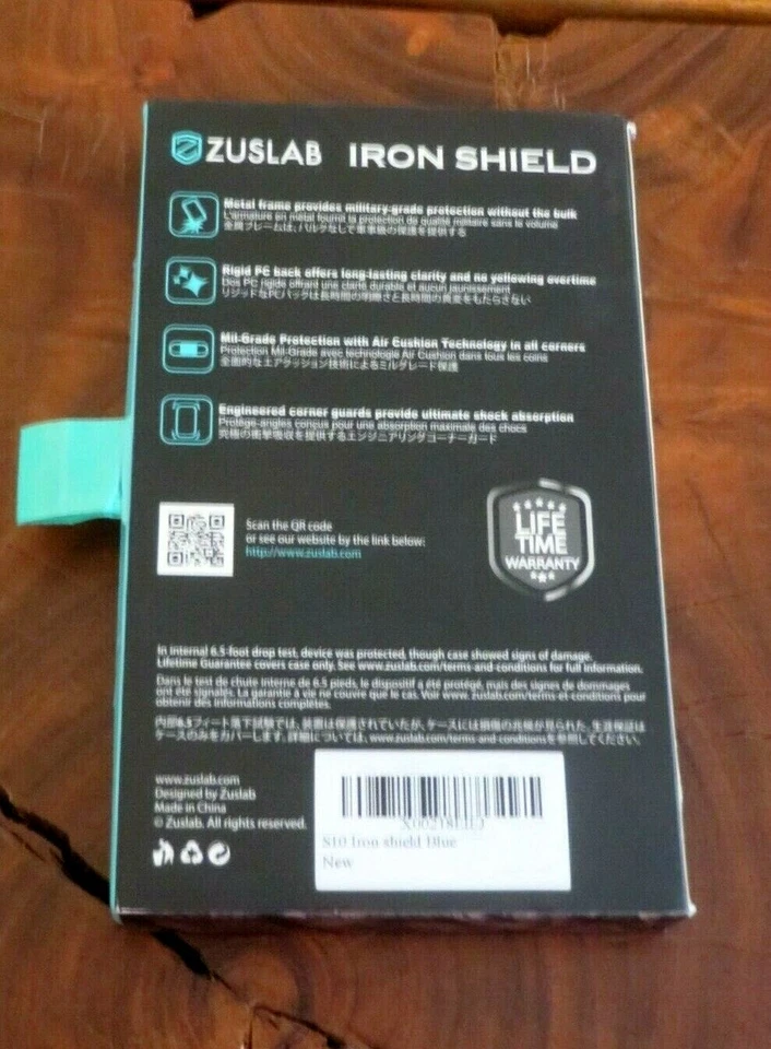 Funda ZUSLAB Diseñada Transparente para Samsung Galaxy S10 con Aluminio Azul Foto 2 de 3