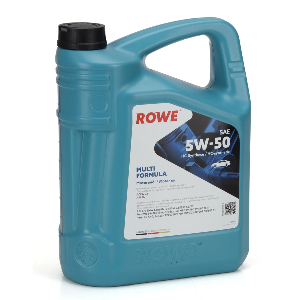 Motoröl ROWE Hightec Synt RS 0W-40 API SN MB229.5 PSA B71 2296 VW502/505 8 Liter