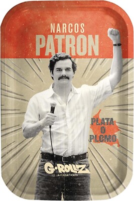 G-ROLLZ | Narcos El Patron Metal Rolling Tray, Medium Size, Smoking Accessories