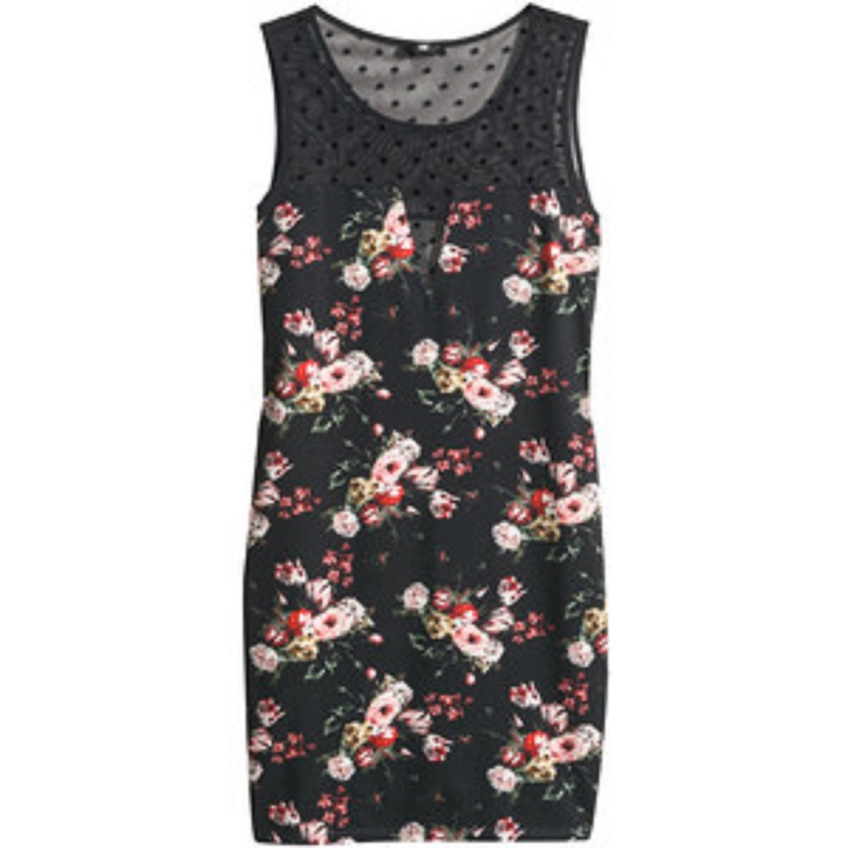 h&m sleeveless jersey dress Women's Navy blue Textured Jersey Sleeveless Dress