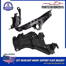 2X Front Drive Side Headlight Mount Support Plate Bracket For Audi A4 Quattro S4