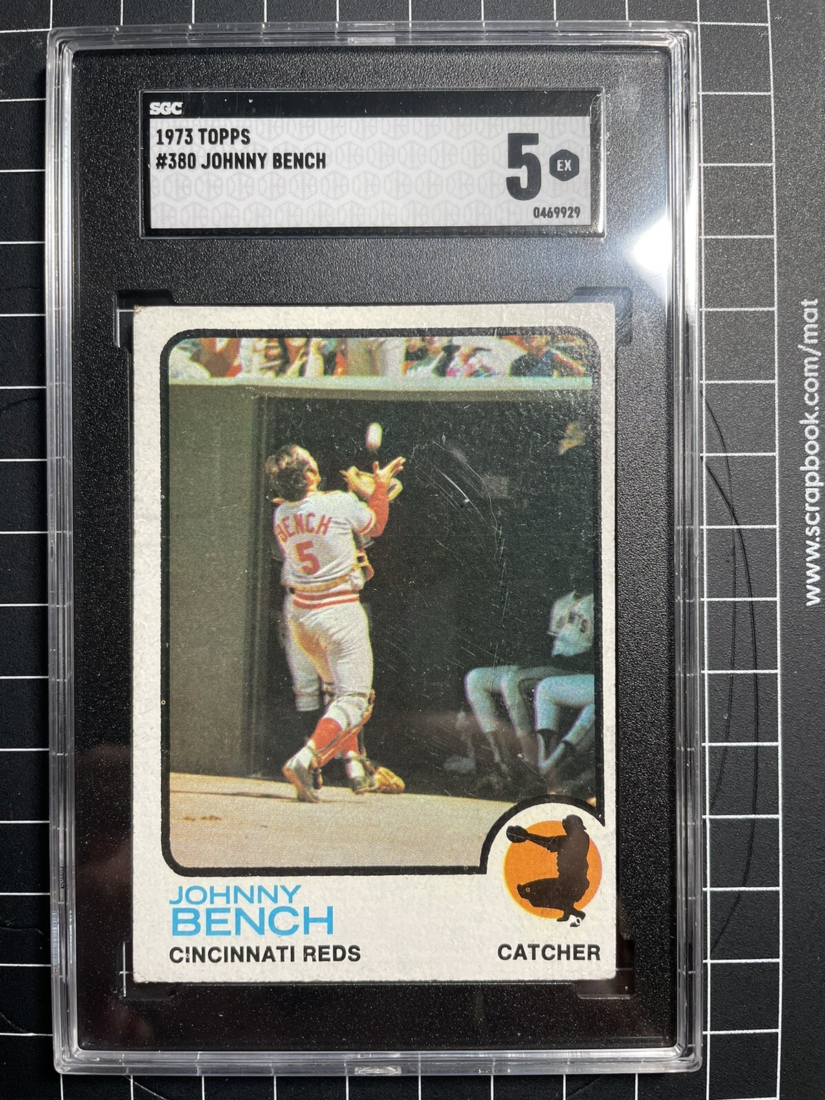 Johnny Bench 1973 Topps #380 Cincinnati Reds HOF Catcher SGC 5