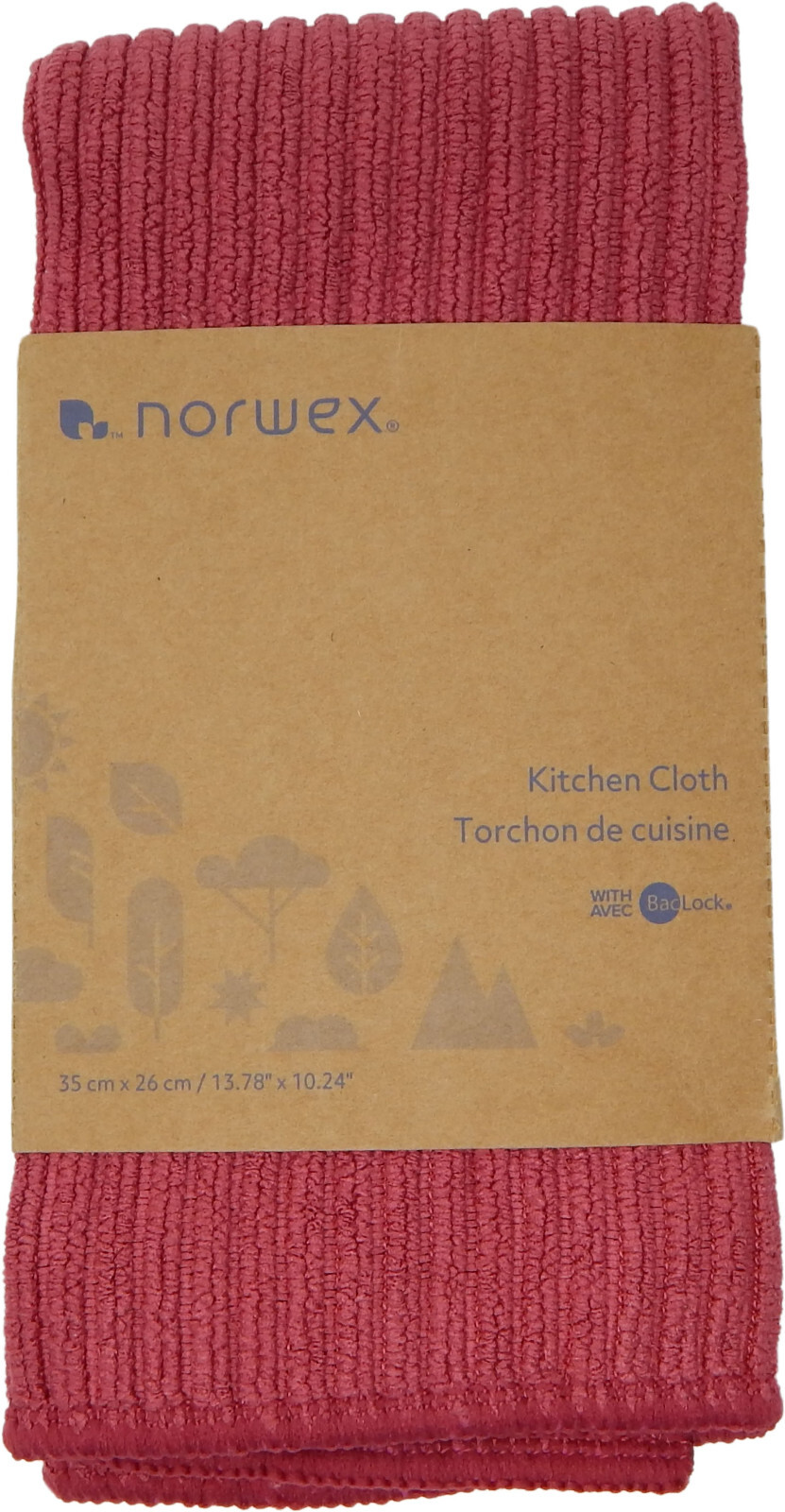 Paño de cocina con textura de canal Norwex - granada (35 cm x 26 cm / 13,78 "x 10,24")