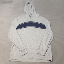 Faherty Hoodie Mens XLarge Summer Gray Surf Stripe Slub Organic Cotton Sunwashed