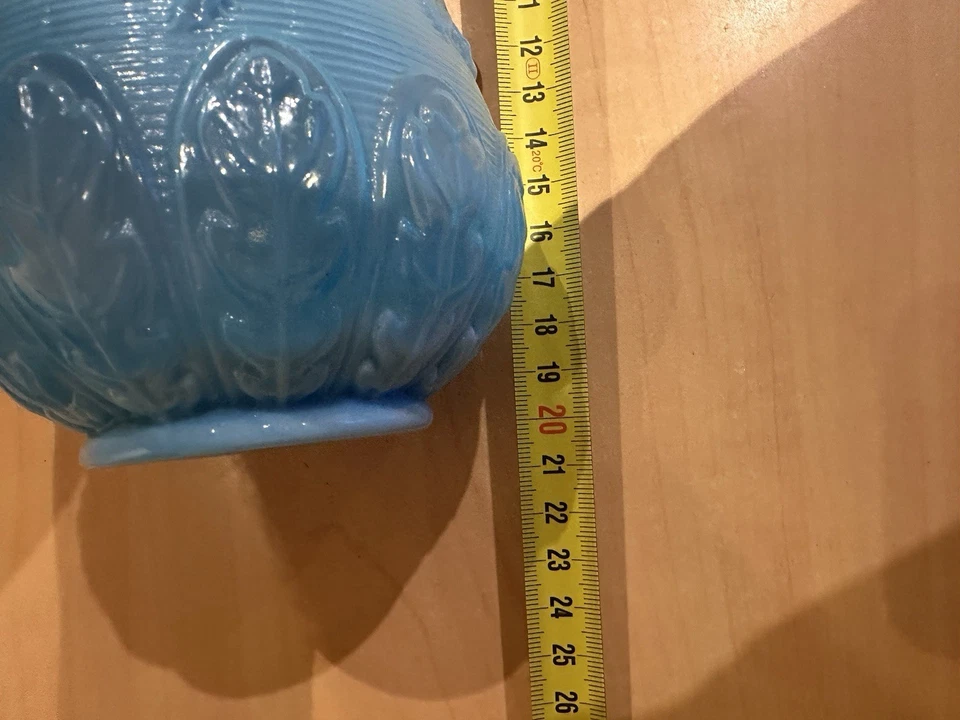 Ancien Vase Opaline De Foire Bleu Portieux - Photo 4/4