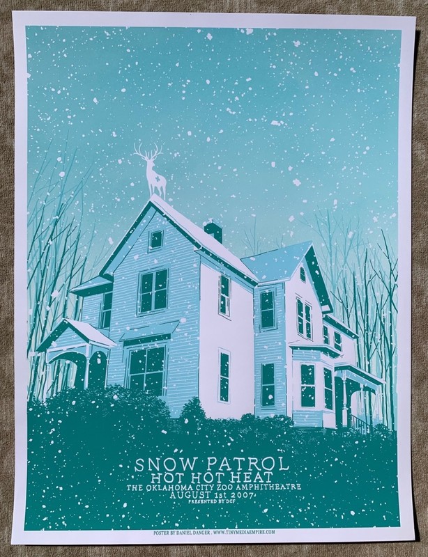 SNOW PATROL Oklahoma City 2007 Rock Concert Daniel Danger SCREENPRINT Poster