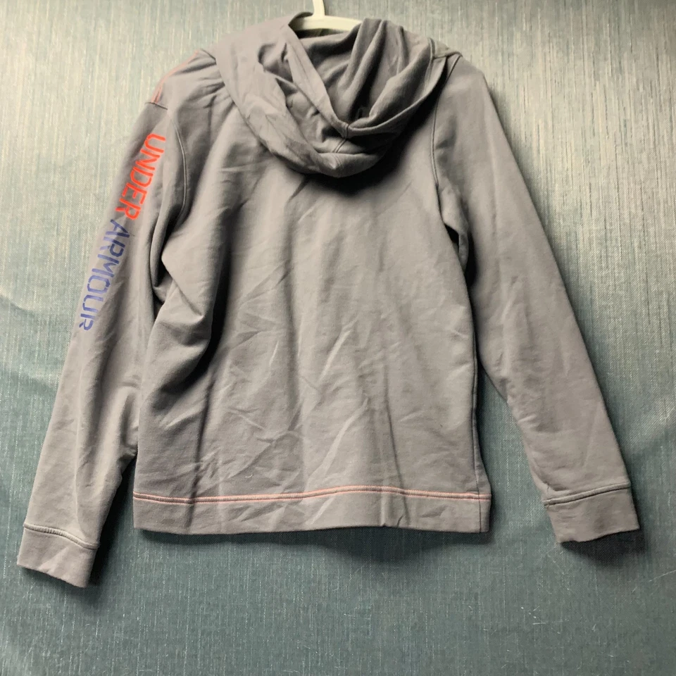 Sudadera con Capucha Under Armour Niño Talla L Gris Cremallera Completa Equipo para Todas las Temporadas Calce Suelto Algodón Foto 4 de 4