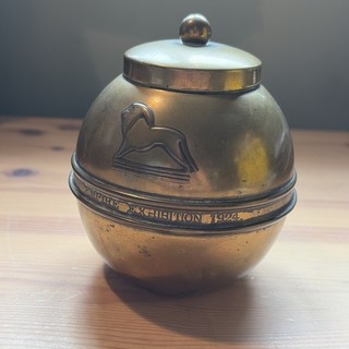 1924 British Empire Exhibition Brass Lipton Tea Caddy