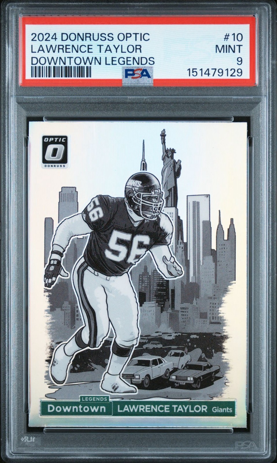 🗽💎PSA 9 MINT 2024 Donruss Optic LAWRENCE TAYLOR DOWNTOWN LEGENDS #10 Giants🗽 view 3