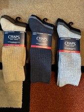 3 Chaps Classic Dress Ribbed Crew Socks 3-Pair Packs Brown, Blue,  Black