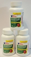 (3) Good Neighbor Pharmacy Stool Softener and Stimulant Laxative Tablets 100ct 
