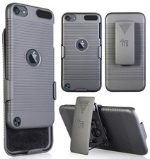 BLACK HARD CASE  BELT CLIP HOLSTER STAND FOR iPOD TOUCH 5 6 7 5th 6th 7th Gen