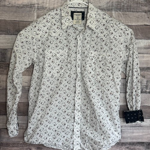 Panhandle Rough Stock Pearl Snap Western Aces Playing Cards Shirt Mens Large