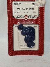Fibre & Craft Miniature Doll House Metal Dish Set, Blue Speckled 10 pcs