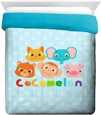 Nw CocoMelon Cartoon Characters Soft Twin/Full Reversible Comforter Set for Kids