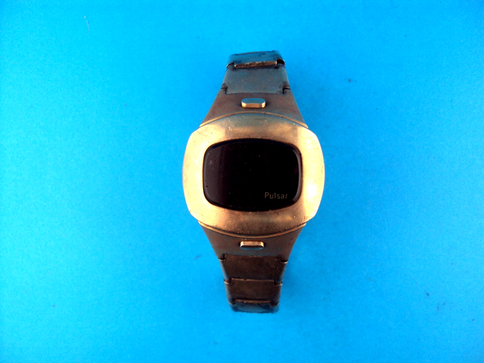 VINTAGE 1970's PULSAR TIME COMPUTER LED WATCH--14K GOLD FILLED--PARTS/REPAIR
