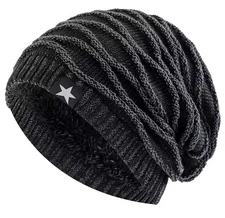 Slouchy Beanie Hat Cap Knit Ski Skully Winter Warm Slouchy Men Women Solid CF