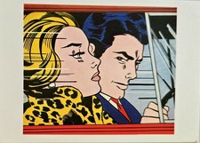 Postcard Lichtenstein Driving En Car 1963