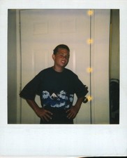 Old Vintage Photo COLOR POLAROID SOLO BOY BEDROOM DOOR INSTANT PHOTOGRAPH