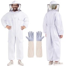 Professional Bee Suits for Men Women Sting Proof with Round Veil, Sting-Proof...