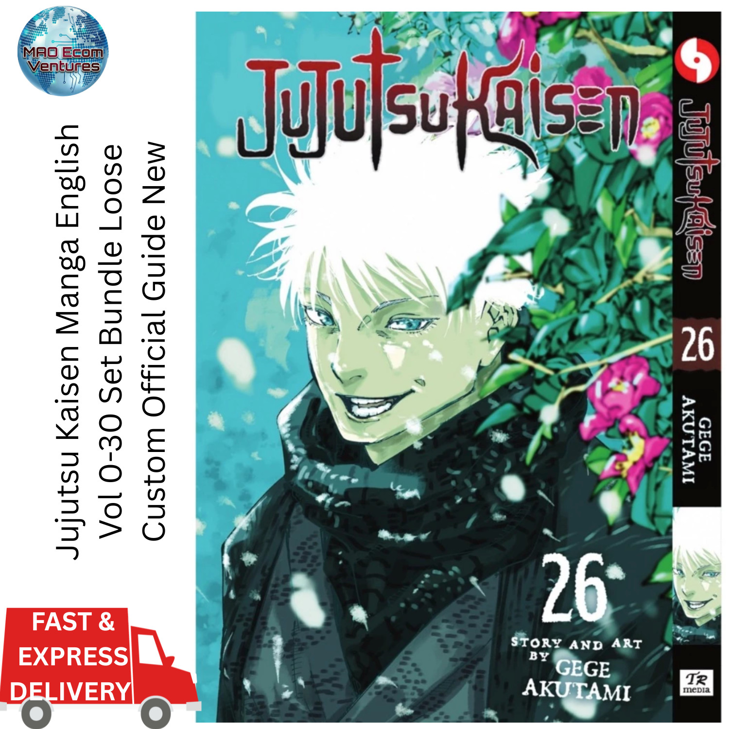 Jujutsu Kaisen Manga Inglés Vol 0-30 Guía Oficial de Personajes Nuevo Libro Físico