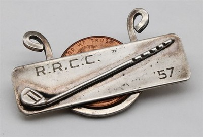 Leonore Doskow STERLING SILVER BROOCH PIN LUCKY PENNY GOLF Rockaway River CC
