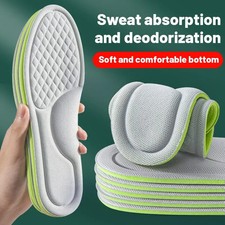 Sports Insoles for Shoes 5D Massage Soft Deodorant Breathable Shock Absorbant Cu