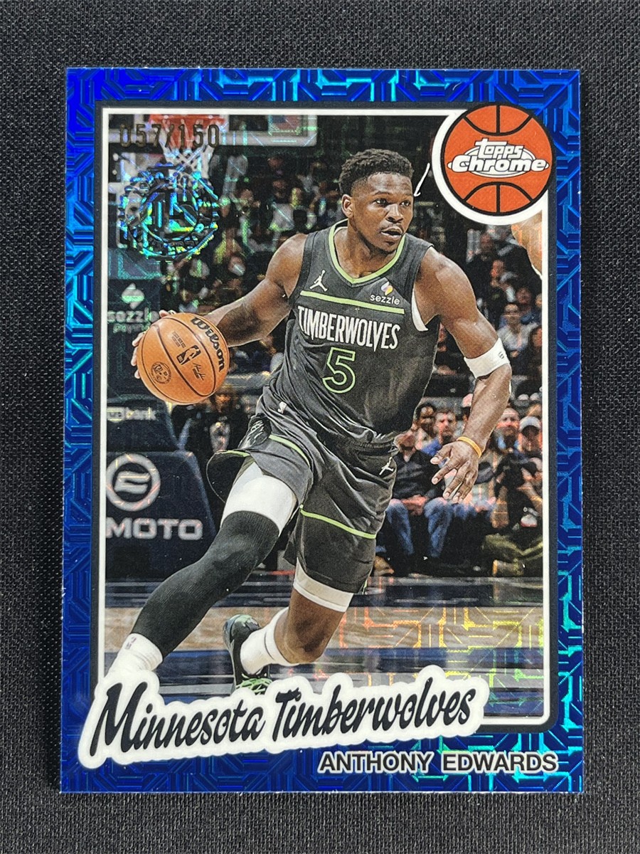 2025-26 Topps Chrome Flagship Anthony Edwards #TC-AE 1980-81 45th Blue Mojo /150