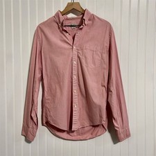 J. Crew M Slim Fit Long Sleeve Button Down Shirt Red Pink Oxford Cotton Preppy