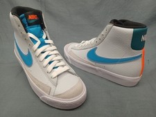 Nike Boys Blazer Mid 77 GS Sneakers Leather Platinum Blue Size 7 NEW NO BOX