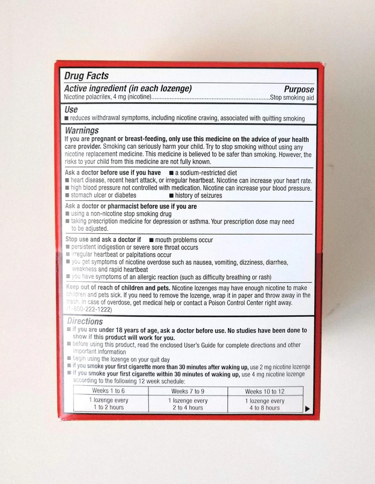 Pastillas Nicotina Polacrilex 4 mg Sabor Canela 72 unidades Ayuda para dejar de fumar Foto 3 de 3
