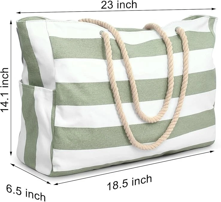 Bolsos De Playa Para Mujer, Bolsos De Playa Grandes Con Cremallera Impermeável. - Imagem 4 de 4