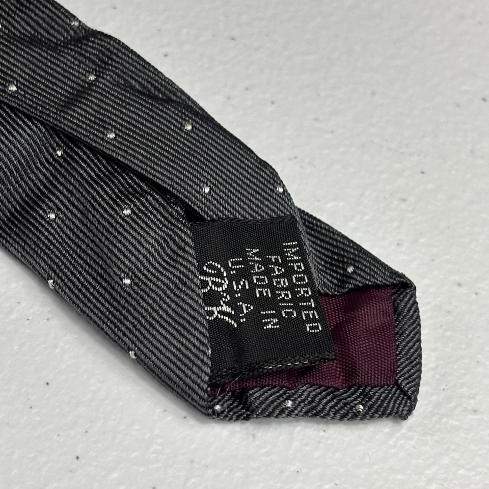 Галстук Town Craft ручной шитье шелк серый белый в горошек классический 60 дюймов - Изображение 4 из 4