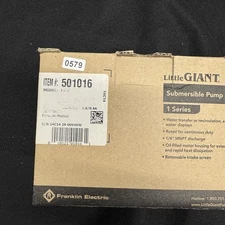 Little Giant 501016  Direct Drive Pump, 1/150 HP, 230 V, 12 ft. Cord (Item #0579