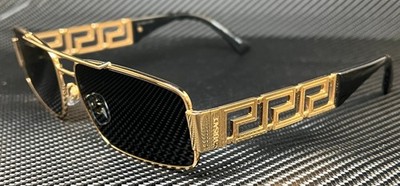 VERSACE VE2257 100287 Gold Dark Grey Men's 60 mm Sunglasses