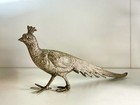 Vintage Italian Silver-Plated Brass Pheasant Figurine 8” Hand Engraved in Italy — photo 1