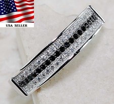 2CT Treated Black Sapphire  Topaz 925 Solid Sterling Silver Ring Sz 7 UB3-3