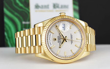 ROLEX 18kt Gold Day Date 40 President Silver Index Motif Model 228238 6