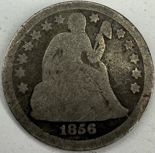 1856 Small Date Seated Liberty Dime Exact Coin Imaged #SL309