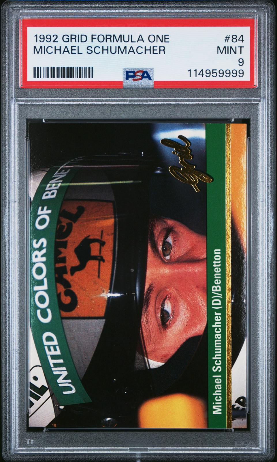 1992 GRID FORMULA ONE #84 MICHAEL SCHUMACHER PSA 9