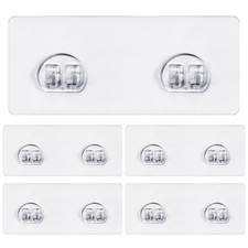 5-Pack Shower Caddy Adhesive Replacement, Transparent Adhesive Hooks Stickers...