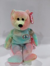 TY Beanie Baby PEACE 4th Gen HT/5th Gen TT Tie Dye Beautiful Greens Jerry Garcia