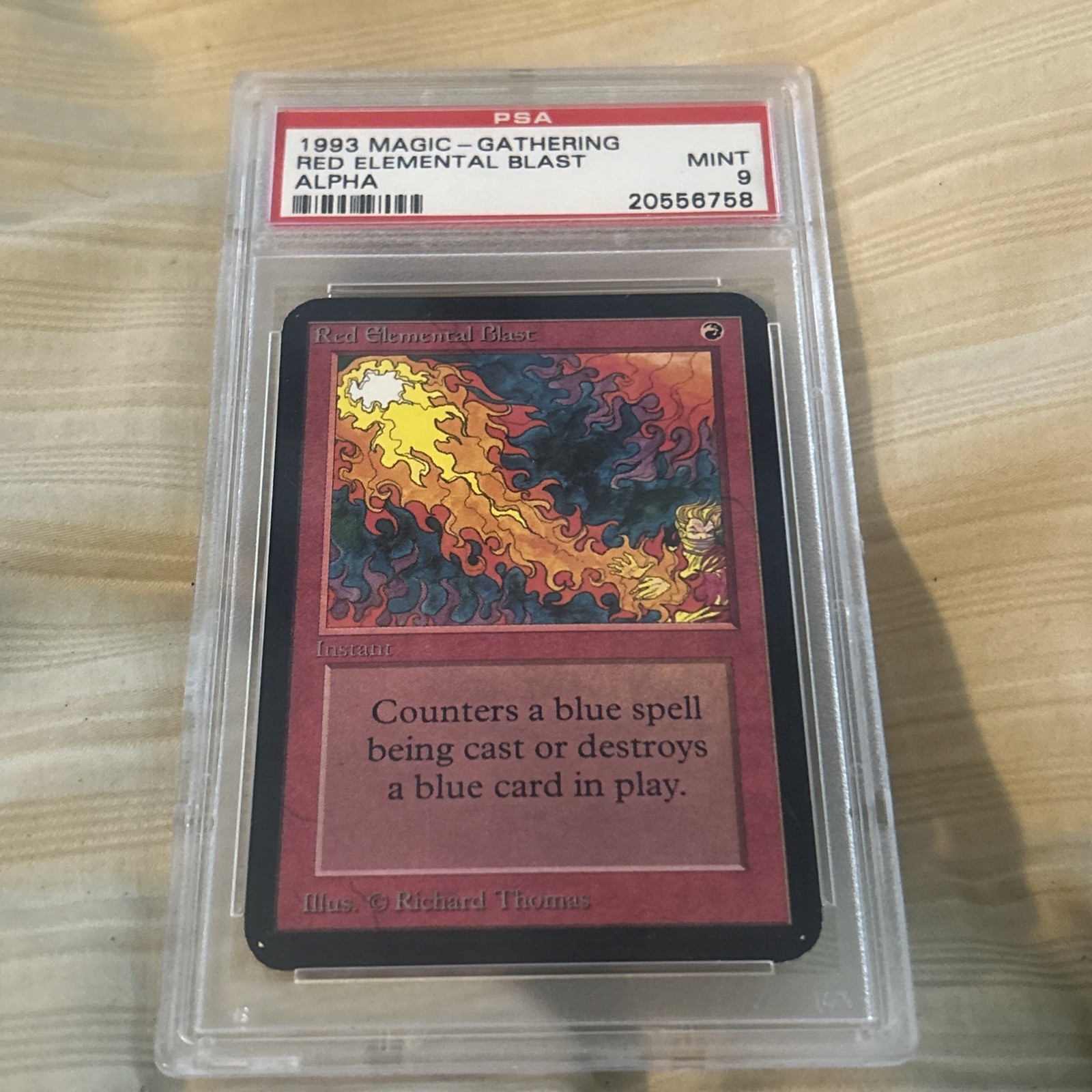 PSA 9 Red Elemental Blast Alpha Edition Common MAGIC: THE GATHERING view 2